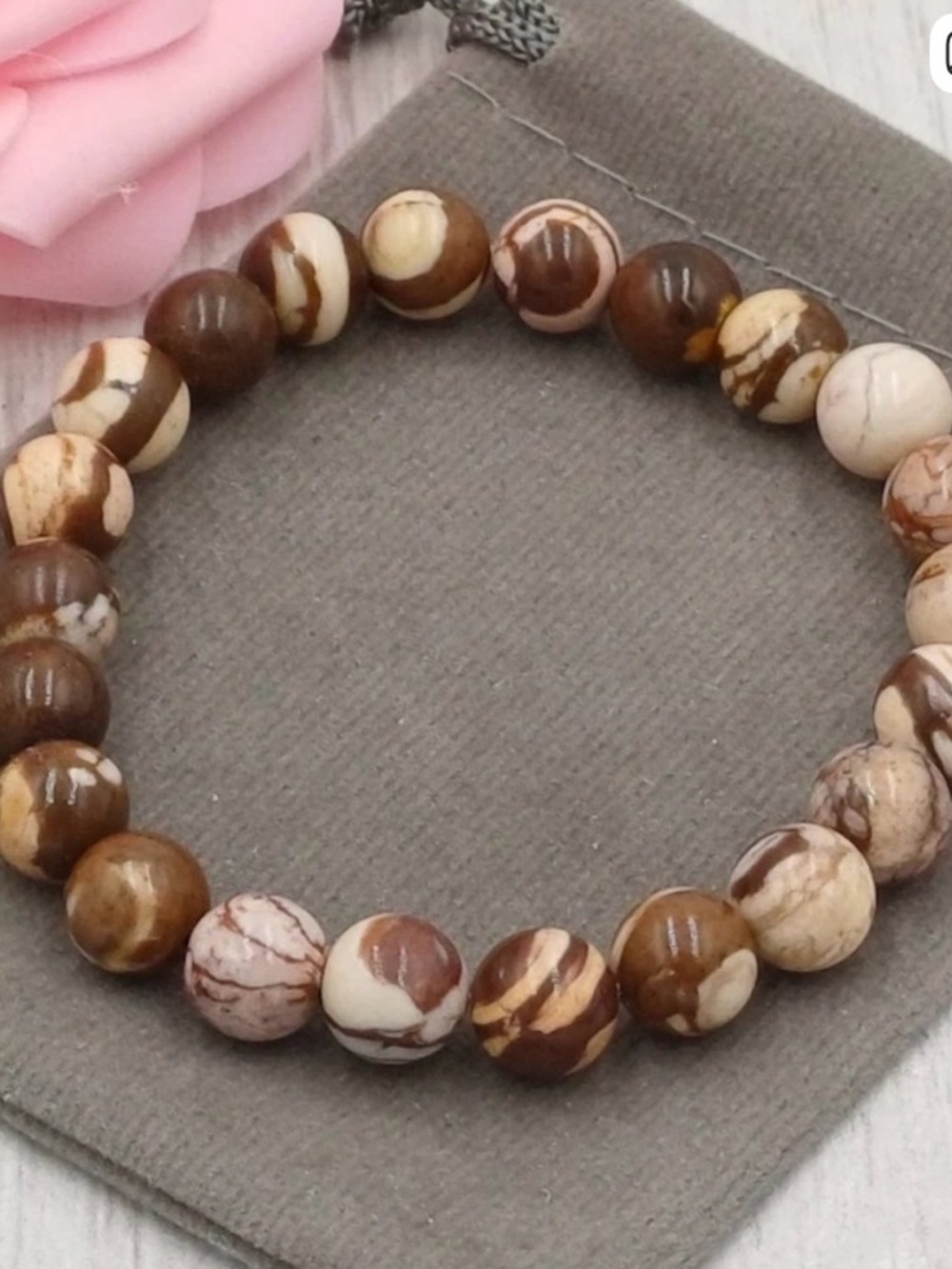 🆕New Zebra Jasper Healing Gemstone Bracelet 8mm